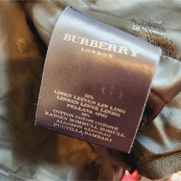 BURBERRY SIZE 14 LINEN BLACK ZIP UP BELTED LINED COAT - Picture 9 of 11